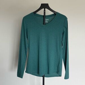 Natural Reflections Teal Long Sleeve V-Neck Tee Small